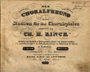 Der Choralfreund oder Studien für das Choralspielen. 2, No. 18 - No. 29 : opus 104