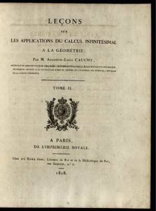 Tome 2: Leçons sur les applications du calcul infinitésimal à la géométrie. Tome 2