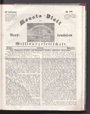 10. Jahrgang. N°. 119. Bremen. 1860. November