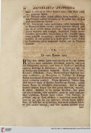 IX: De raro renum vitio
