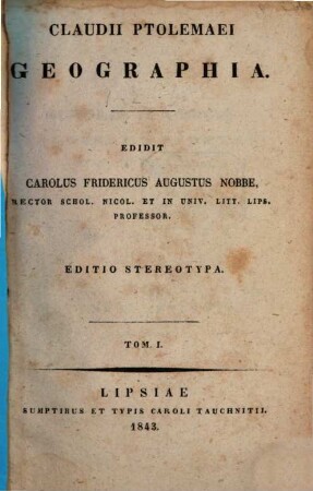 Claudii Ptolemaei Geographia, 1