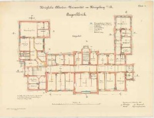 Augenklinik der Albertus-Universität Königsberg: Blatt 3, Erdgeschoß