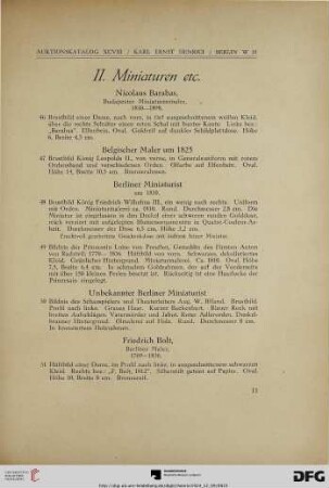 II. Miniaturen etc. (Nr. 46-158)