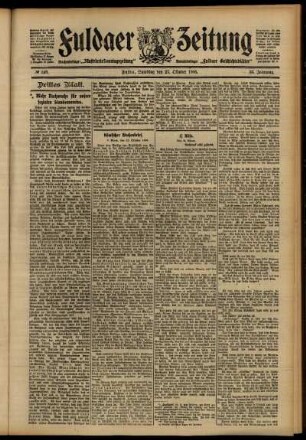 Dritte Ausgabe vom Samstag, den 27. Oktober 1906.