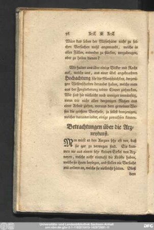 Betrachtungen über die Arzneykunst.
