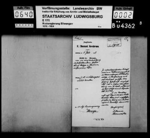 Einweisung von Irren in Heilanstalten, OA Gerabronn