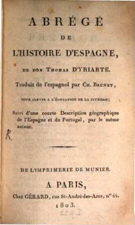 Abrégé de l'histoire d'Espagne