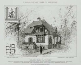 Villa Eck in Blasewitz bei Dresden, Tafel 30 (Grundriß, Detail, perspektivische Zeichnung)