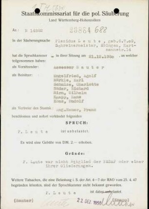 Leute, Plazidus