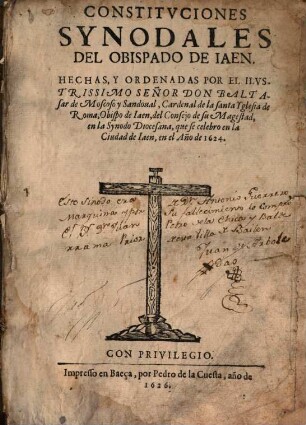 Constituciones synodales del Obispado de Jaen