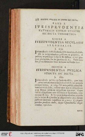 Pars I: Iurisprudentia naturalis civilis stricte sic dicta theoretica