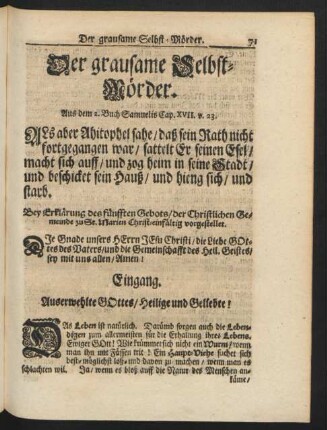 Der grausame Selbst-Mörder