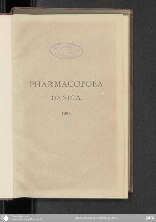 Pharmacopoea Danica : 1907