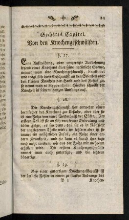 21-43, Sechstes Capitel: Von den Knochengeschwülsten