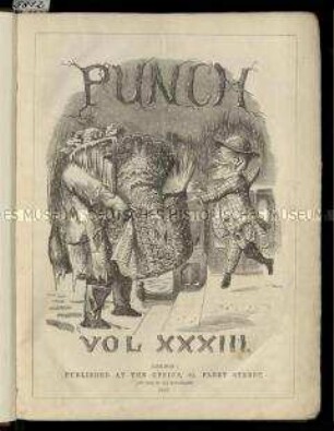 Satirische Zeitschrift "Punch oder The London Charivari. XXXIII. Vol. 1857