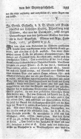 Abhandlung vom Miserere, oder von der Darmgicht.