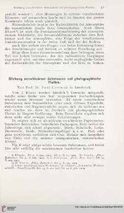 19: Wirkung verschiedener Substanzen auf photographische Platten