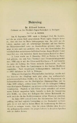 Nekrolog des Dr. Alfred Leuze