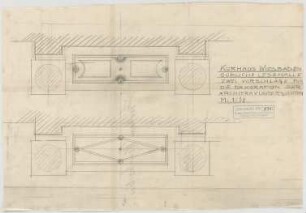 Thiersch, Friedrich von; Wiesbaden; Kurhaus - Architravdekoration Lesehalle Süd (Ansichten)