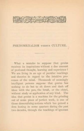 Phenomenalism versus culture