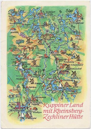 Ruppiner Land (Landschaft). Ansichtskarte, color