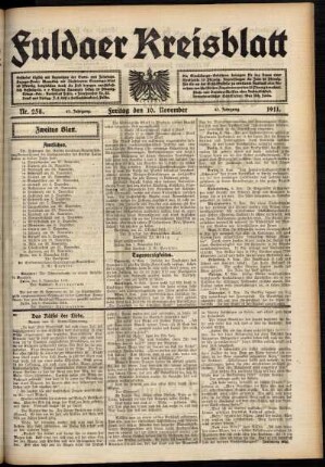 Zweite Ausgabe vom Freitag, den 10. November 1911.