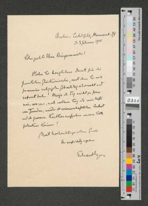 Brief an Werner von Melle