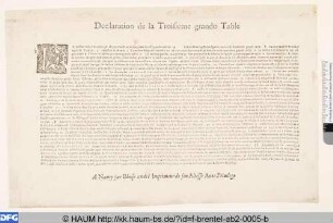 Declaration de la Troisieme grande Table