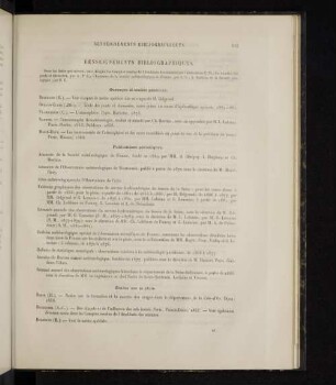 Renseignements Bibliographiques.