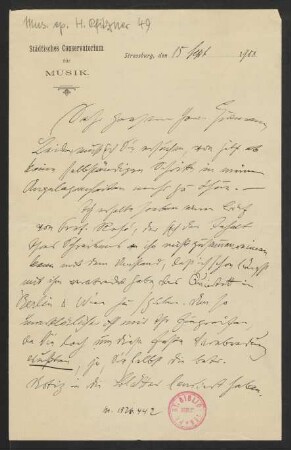 Brief an Emil Gutmann, 15.09.1908