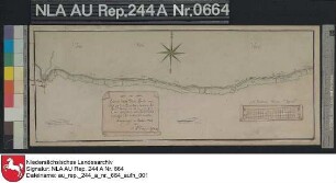 Der Verlauf des Deiches im Amt Esens von BENSERSIEL bis nach Ostbense mit den angrenzenden Landflächen Kolorierte Zeichnung von J. N. Franzius Papier Format 45,7x17,9 M 1:15.760