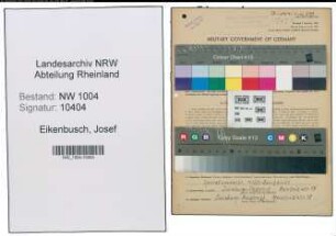 Entnazifizierung Josef Eikenbusch , geb. 09.09.1908 (Heilgehilfe)