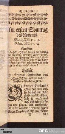 [Advent bis Epiphanias]