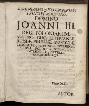 [Widmung des Autors]