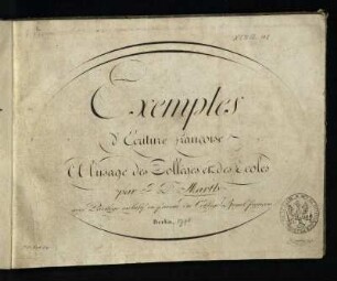 Exemples d'Ecriture françoise : A l'usage des Collèges et des écoles