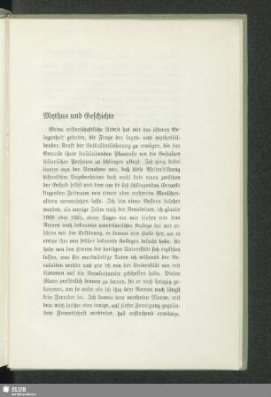 Mythus und Geschichte