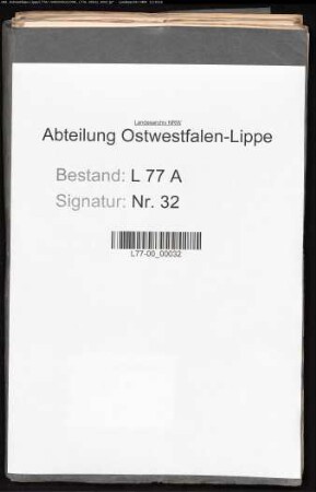 Ordnung der Registratur des Amtes Detmold