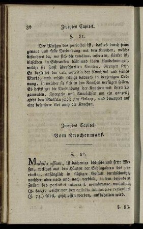 Zweytes Capitel. Vom Knochenmark. § 82-86.