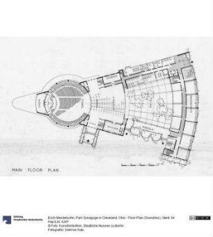 Park Synagoge in Cleveland, Ohio - Floor Plan (Grundriss)