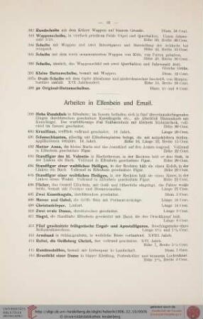 Arbeiten in Elfenbein und Email (Nr. 399-418)