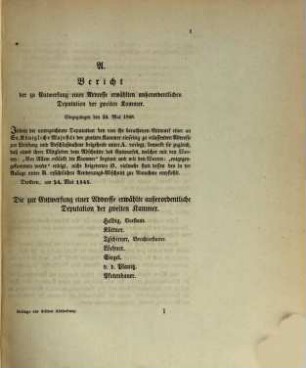 Landtags-Acten. 3. Abtheilung, Die Protocolle der 2. Kammer. Beilagen zu den Protocollen der 2. Kammer. 1848