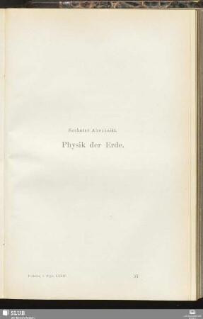 Sechster Abschnitt. Physik der Erde