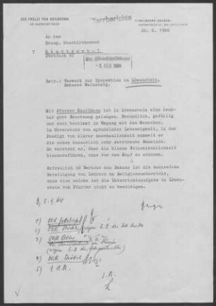 Löwenstein mit Hößlinsülz: Inspektionsbericht 1964