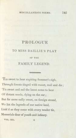 Prologue to Miss Baillie's play of the family legend