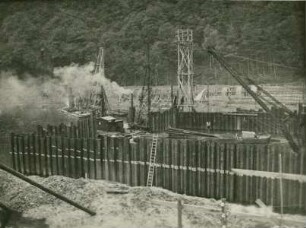 Staustufe Neckarsteinach und Neckargerach, Deutschland, 1930-1931