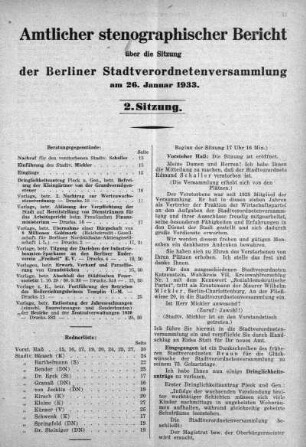 Sitzung 2, 26. Januar 1933