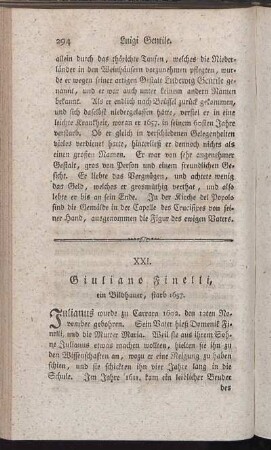 XXI. Giuliano Finelli, ein Bildhauer, starb 1657.