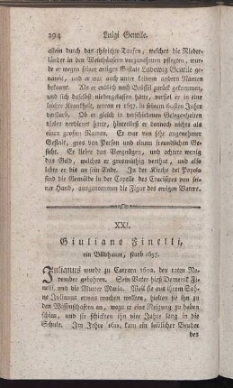 XXI. Giuliano Finelli, ein Bildhauer, starb 1657.