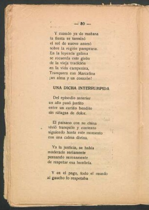 Una dicha interrumpida
