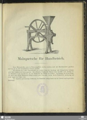 Malzquetsche für Handbetrieb
